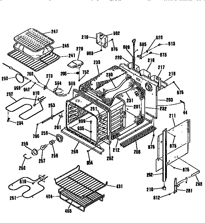 GE JKP16GP4BG main body diagram