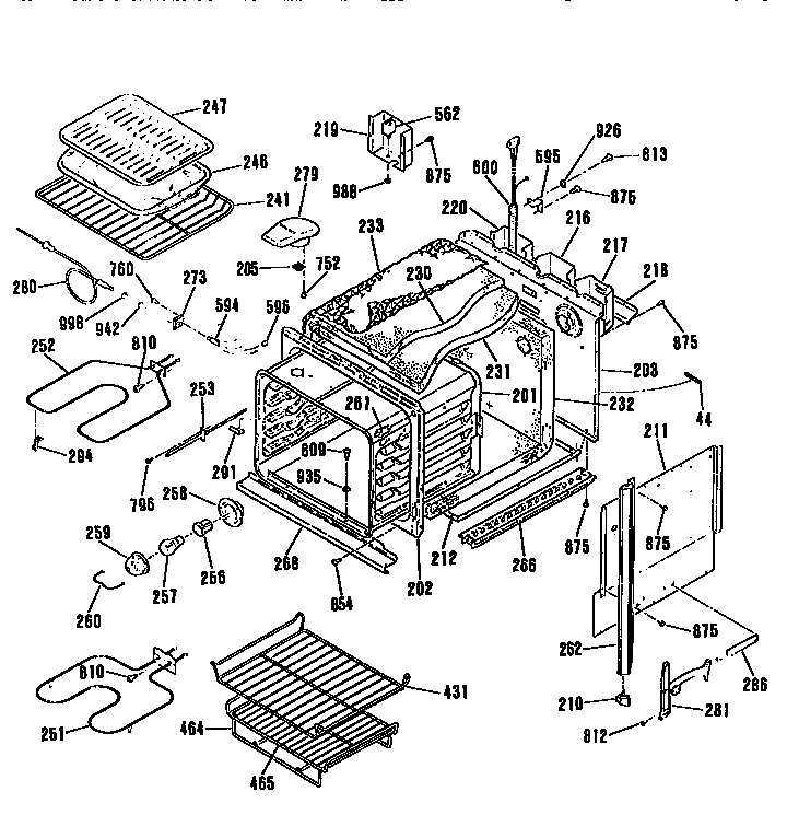 GE JKP17WP3WG main body diagram