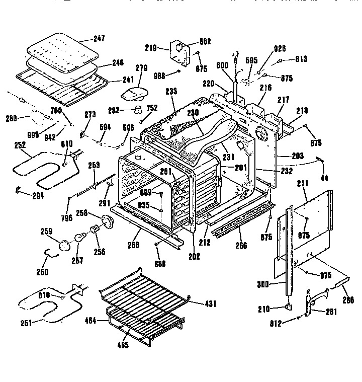 GE JKP16GPI main body diagram
