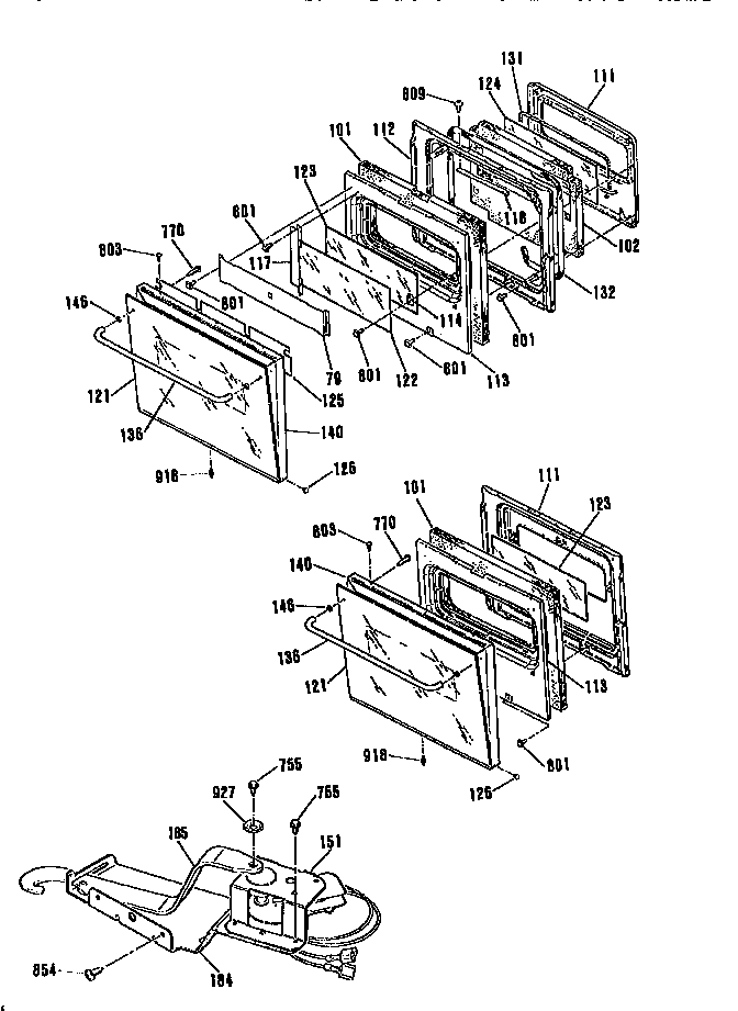 GE JKP26GP3BG doors diagram