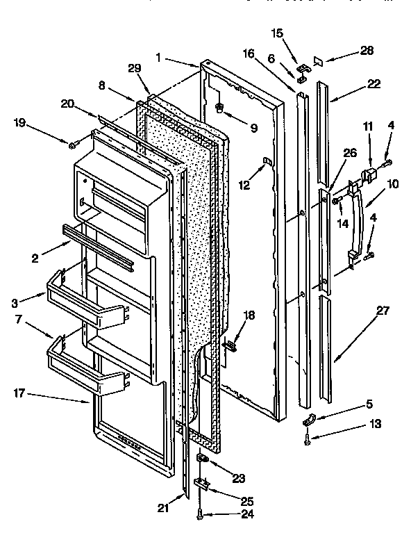 Kenmore 1069450320 refrigerator door diagram