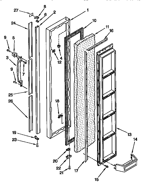 Kenmore 1069450320 freezer door diagram