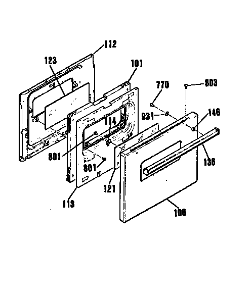 Kenmore 91130158590 door section diagram