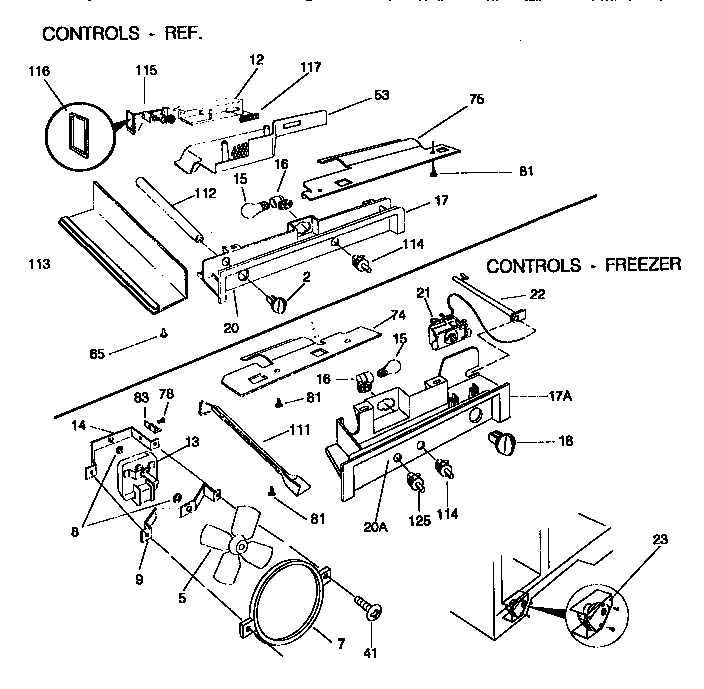 Frigidaire FRS24XHAD2 controls diagram