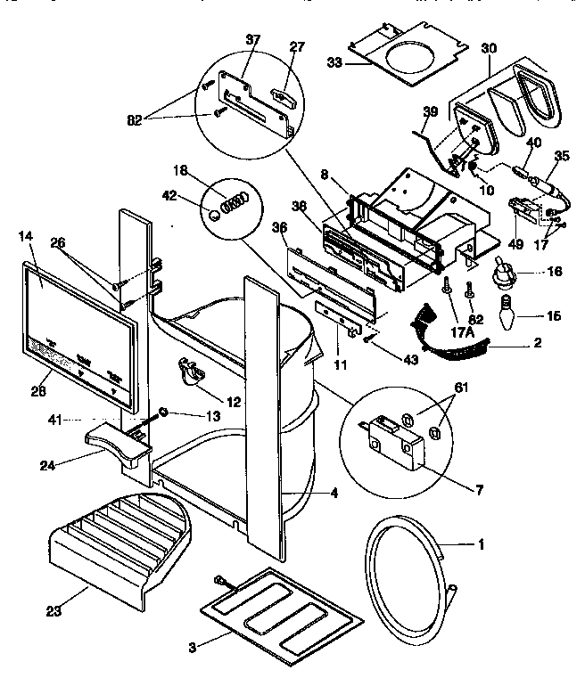 Frigidaire FRS24XHAD2 dispenser diagram