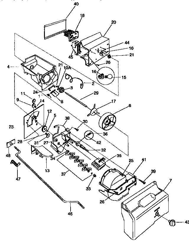 Frigidaire FRS24XHAD2 container and drive diagram