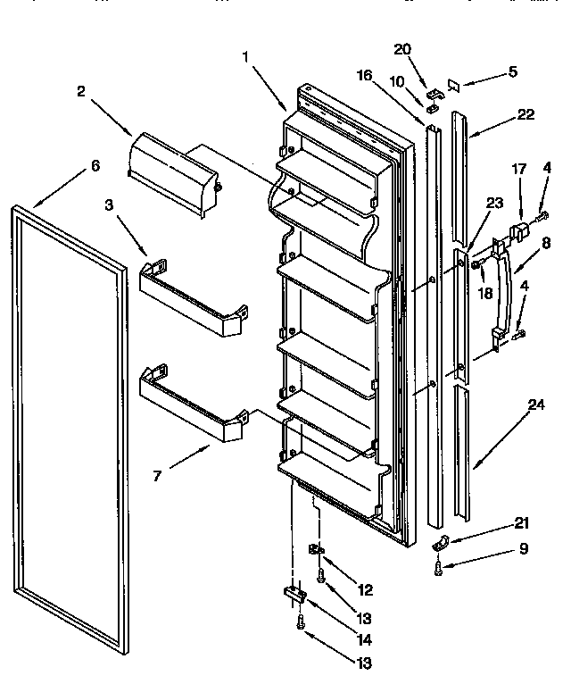 Kenmore 1069552410 refrigerator door diagram