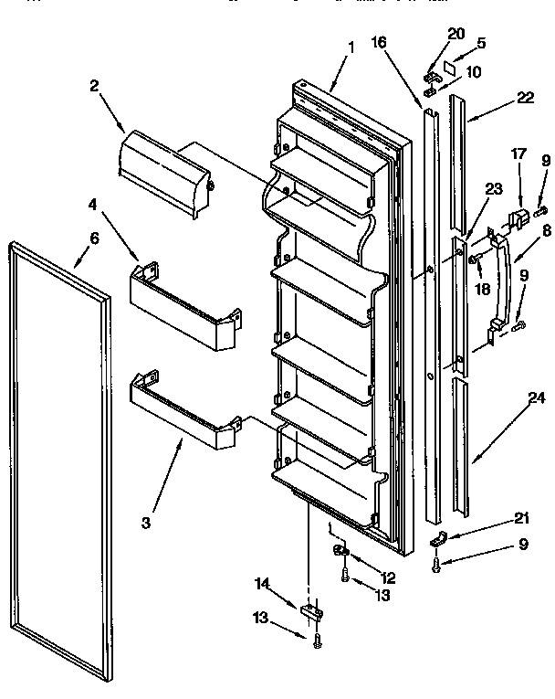 Kenmore 1069555381 refrigerator door diagram