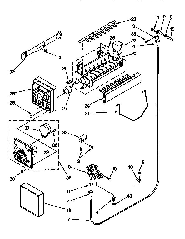 Kenmore 1069555381 icemaker diagram