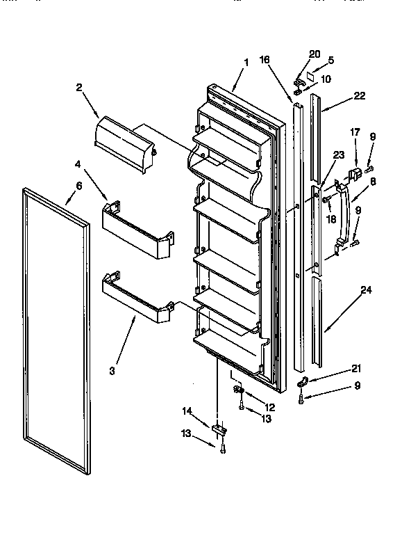 Kenmore 1069555481 refrigerator door diagram