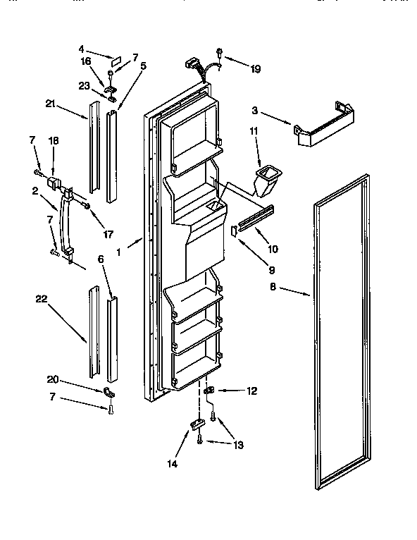 Kenmore 1069555481 freezer door diagram