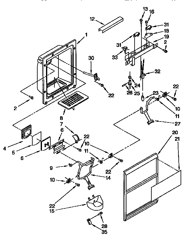 Kenmore 1069555481 dispenser front diagram