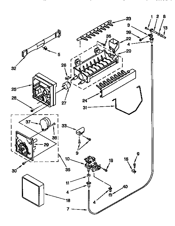 Kenmore 1069555481 icemaker diagram
