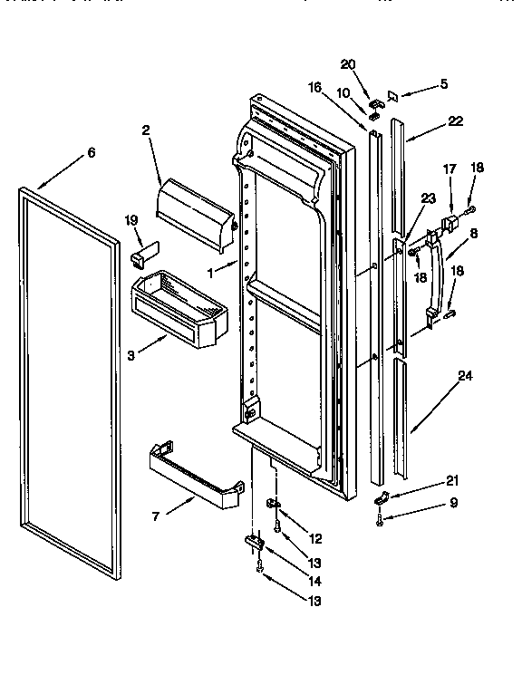 Kenmore 1069555680 refrigerator door diagram