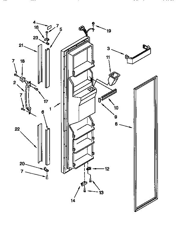 Kenmore 1069555680 freezer door diagram