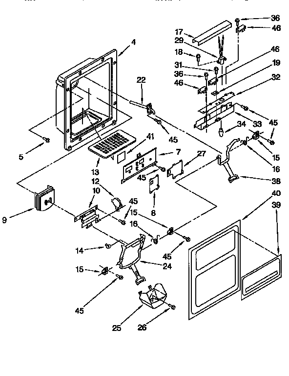 Kenmore 1069555680 dispenser front diagram