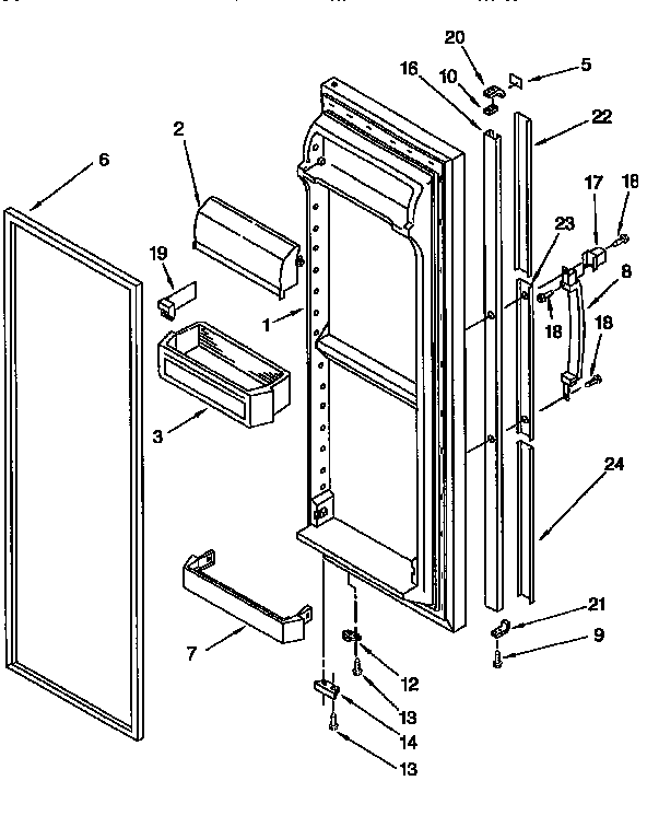 Kenmore 1069552610 refrigerator door diagram