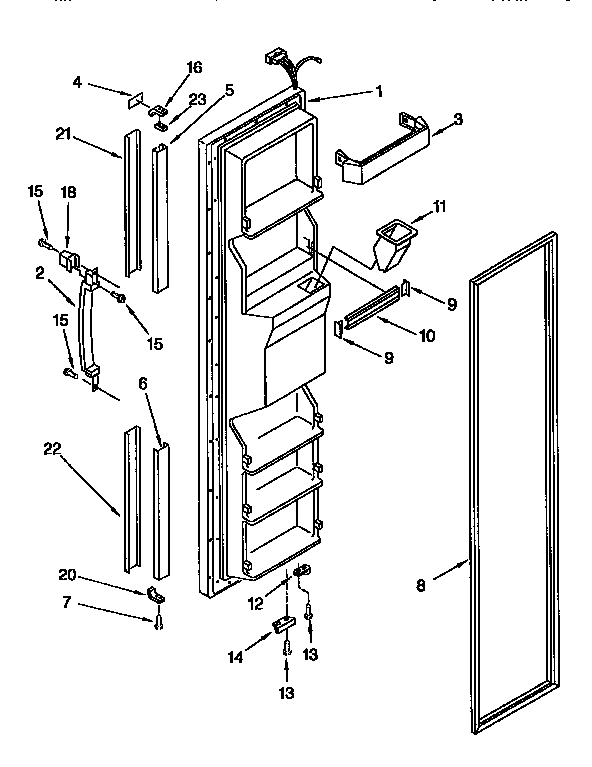 Kenmore 1069552610 freezer door diagram