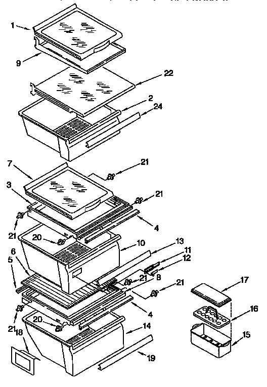 Kenmore 1069557680 shelf diagram