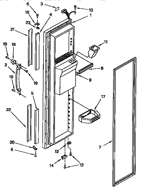 Kenmore 1069557680 freezer door diagram
