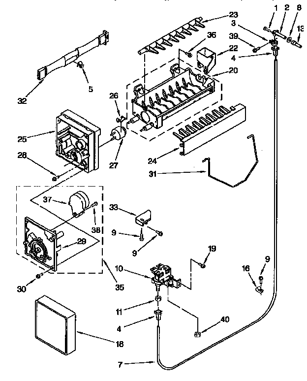 Kenmore 1069557680 ice maker diagram