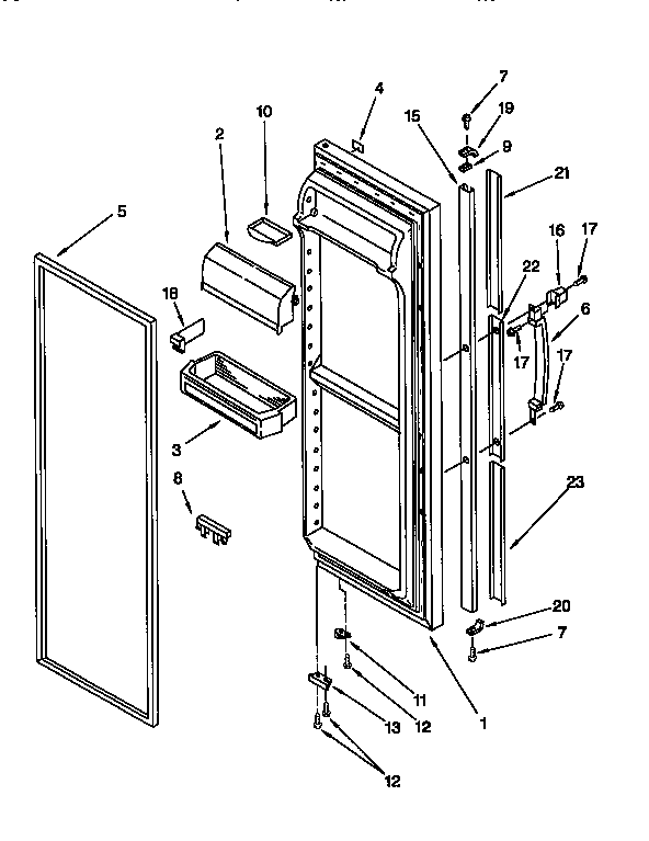 Kenmore 1069557920 refrigerator door diagram