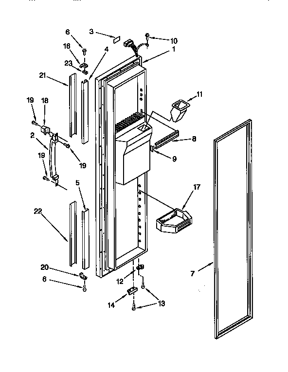 Kenmore 1069557920 freezer door diagram