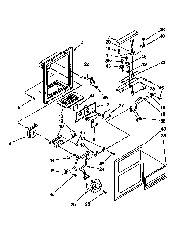 Kenmore 1069557920 dispenser front diagram