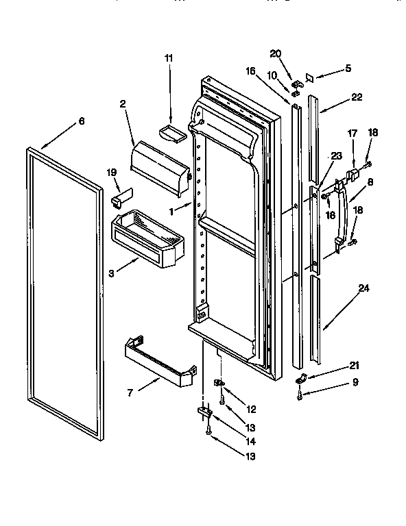 Kenmore 1069552920 refrigerator door diagram