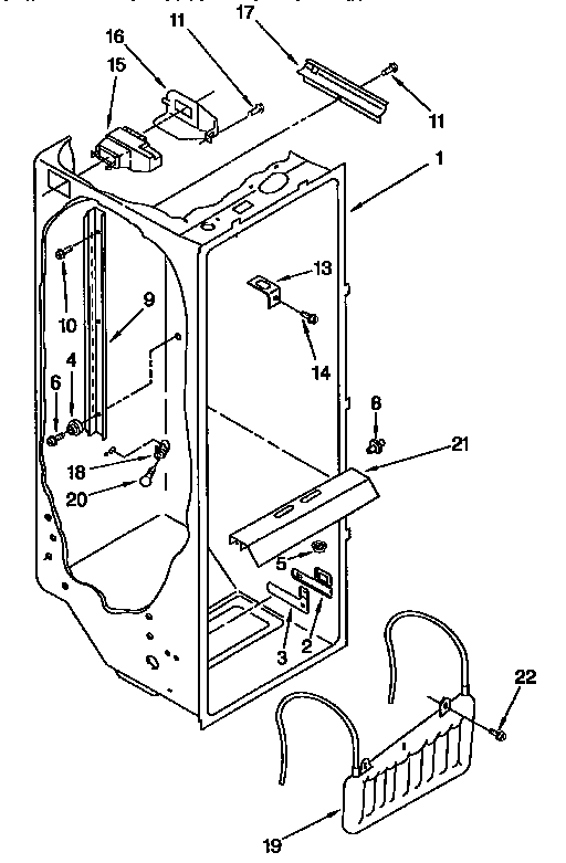 Kenmore 1069555950 refrigerator liner diagram