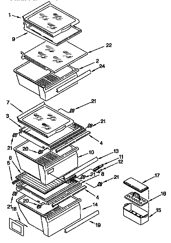 Kenmore 1069555950 shelf diagram