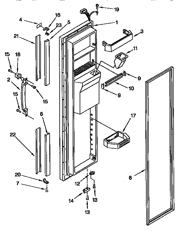 Kenmore 1069555950 freezer door diagram