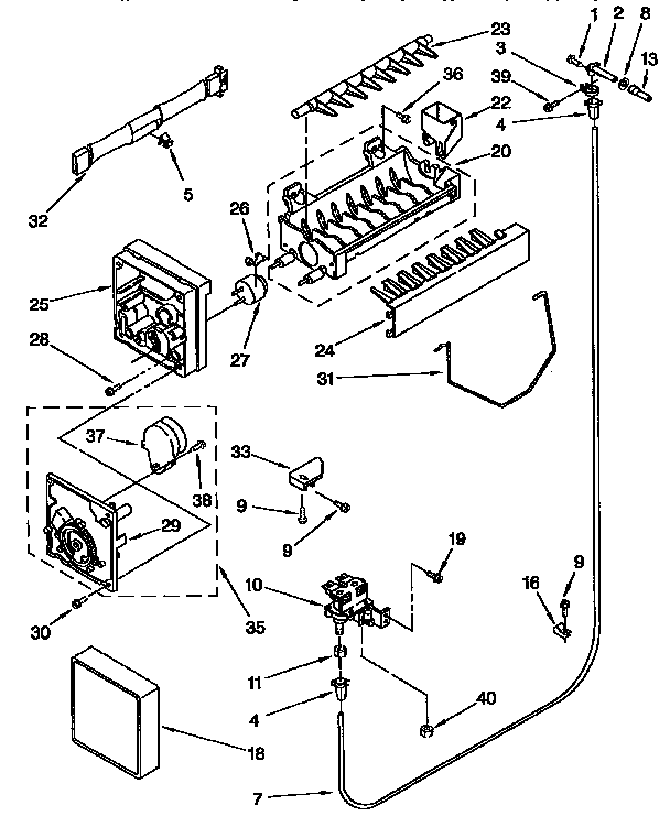 Kenmore 1069555950 icemaker diagram
