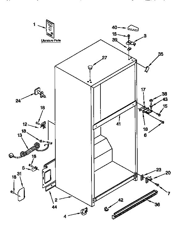 Kenmore 1069750681 cabinet diagram