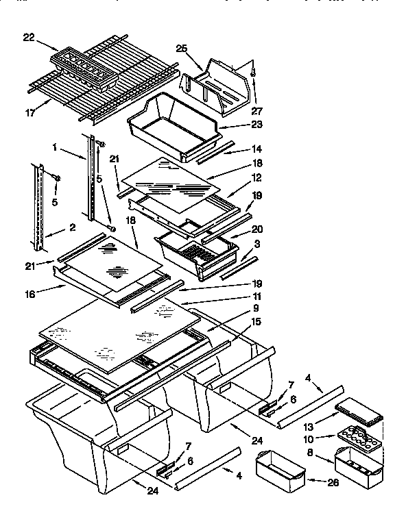 Kenmore 1069750681 shelf diagram