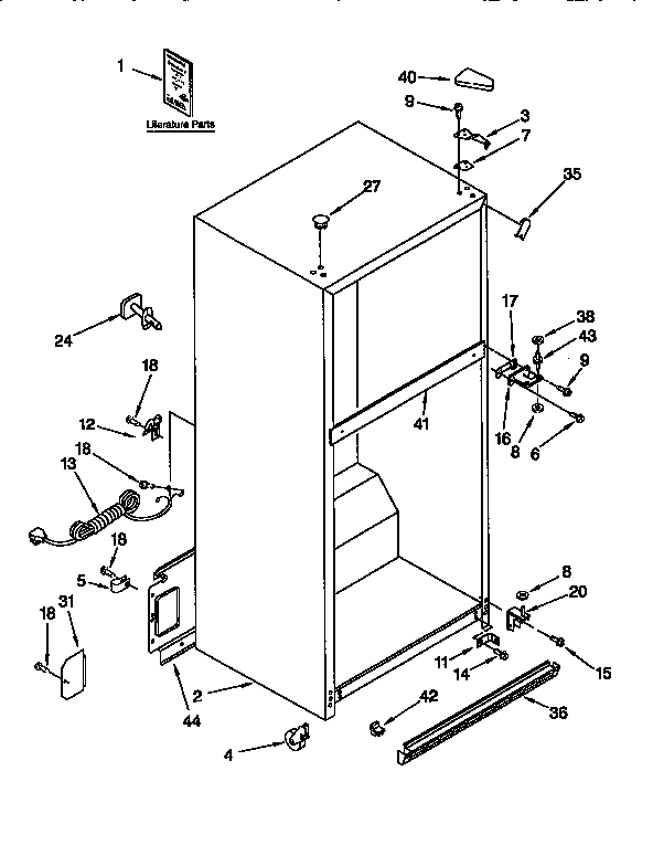 Kenmore 1069751721 cabinet diagram