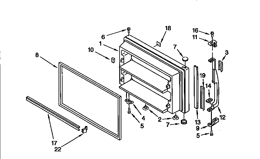 Kenmore 1069751721 freezer door diagram