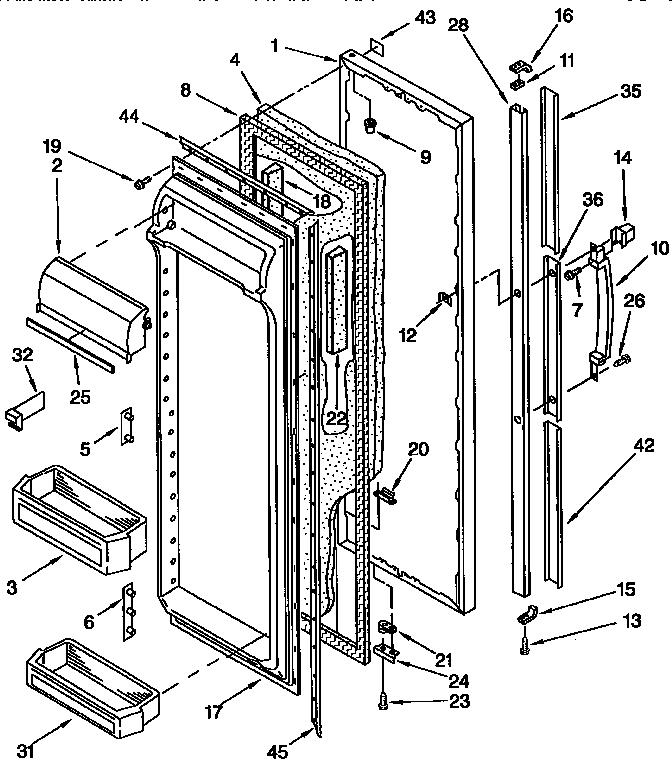 Kenmore 1069550710 refrigerator door diagram