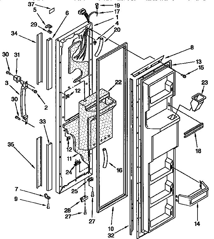 Kenmore 1069550710 freezer door diagram