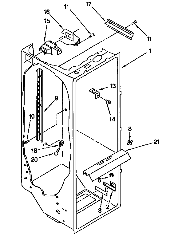 Kenmore 1069452310 refrigerator liner diagram