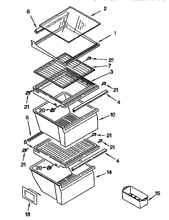 Kenmore 1069452310 refrigerator shelf diagram