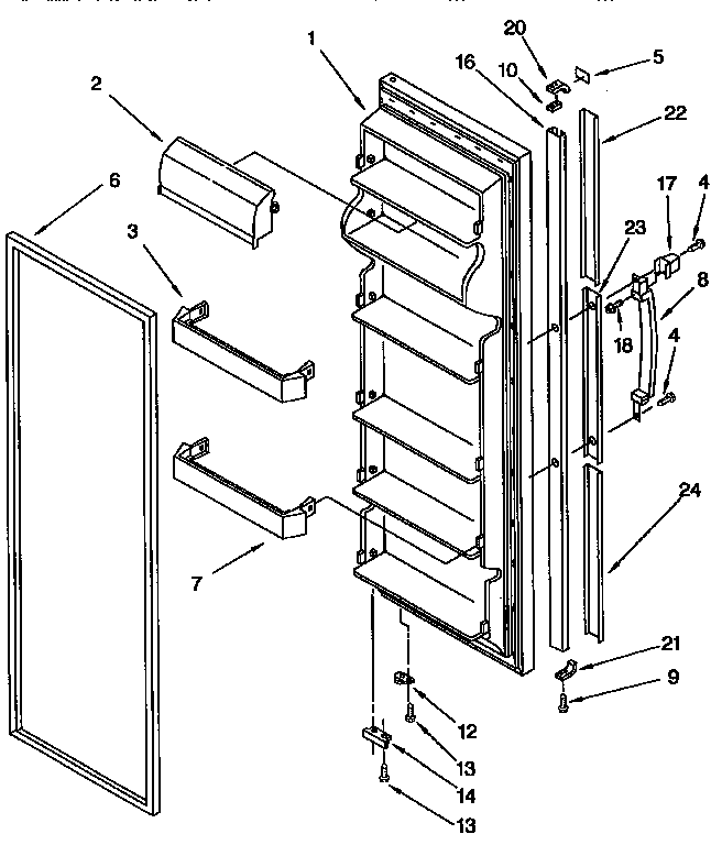 Kenmore 1069452310 refrigerator door diagram