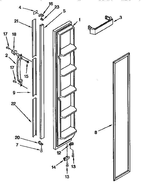 Kenmore 1069452310 freezer door diagram