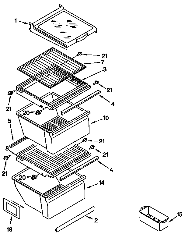 Kenmore 1069550510 refrigerator shelf diagram