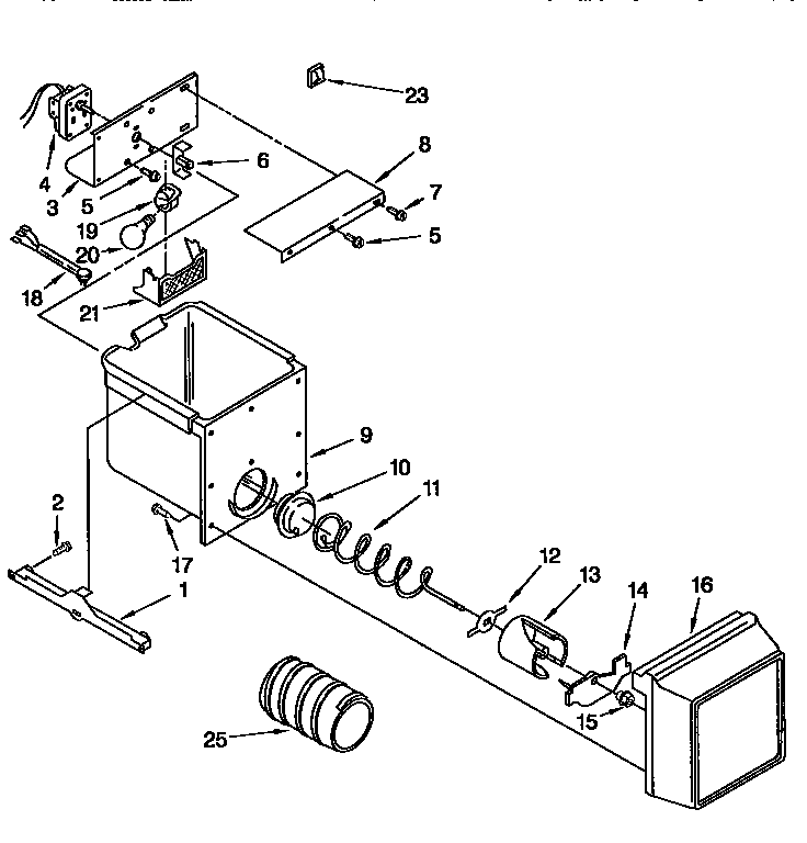 Kenmore 1069550510 freezer interior diagram