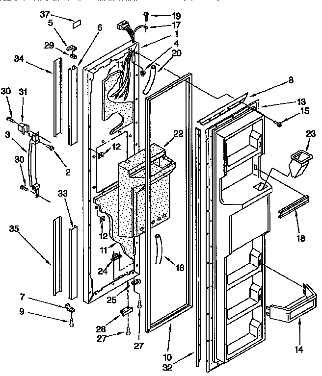Kenmore 1069550510 freezer door diagram