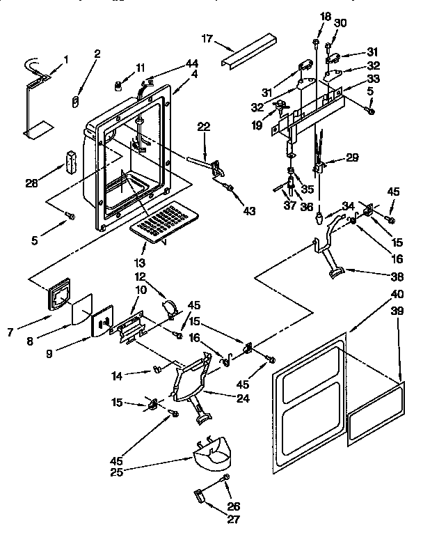 Kenmore 1069550510 dispenser front diagram