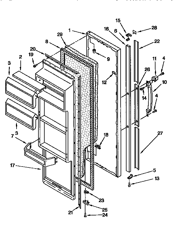 Kenmore 1069450321 refrigerator door diagram
