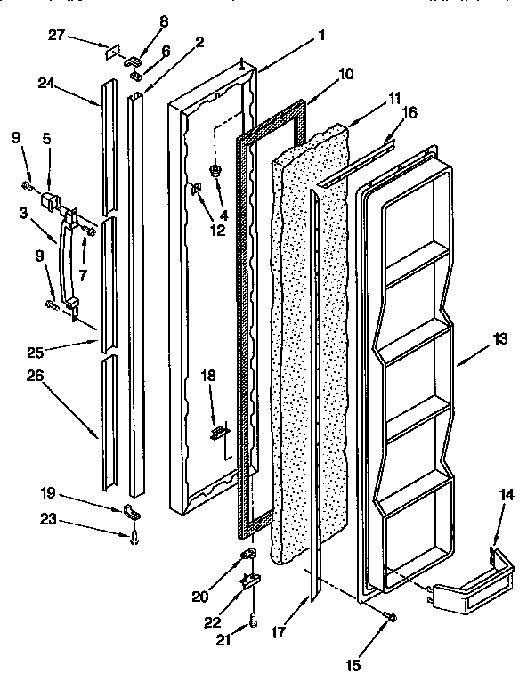 Kenmore 1069450321 freezer door diagram