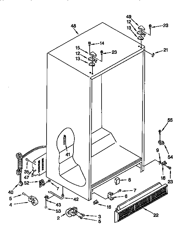 Whirlpool ED27DQXDW00 cabinet diagram